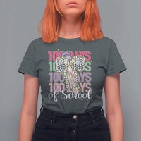 Retro Coquette 100 Days Of School T Shirt For Women for Schoolgirls Teacher