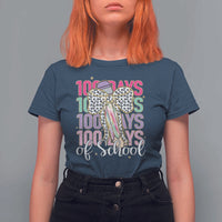 Retro Coquette 100 Days Of School T Shirt For Women for Schoolgirls Teacher