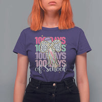 Retro Coquette 100 Days Of School T Shirt For Women for Schoolgirls Teacher