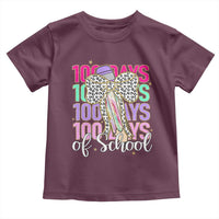 Retro Coquette 100 Days Of School Toddler T Shirt for Schoolgirls Teacher