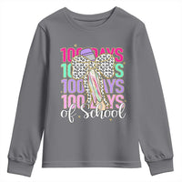 Retro Coquette 100 Days Of School Youth Sweatshirt for Schoolgirls Teacher