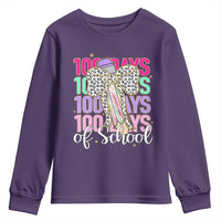 Retro Coquette 100 Days Of School Youth Sweatshirt for Schoolgirls Teacher