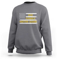 God Family Notre Dame Sweatshirt Indiana Fighting Irish Patriotic American Flag