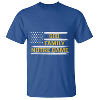 God Family Notre Dame T Shirt Indiana Fighting Irish Patriotic American Flag
