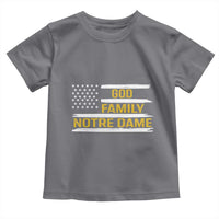 God Family Notre Dame Toddler T Shirt Indiana Fighting Irish Patriotic American Flag