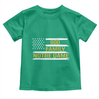 God Family Notre Dame Toddler T Shirt Indiana Fighting Irish Patriotic American Flag