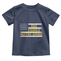 God Family Notre Dame Toddler T Shirt Indiana Fighting Irish Patriotic American Flag