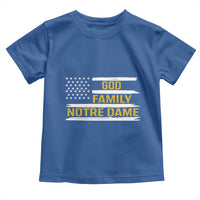 God Family Notre Dame Toddler T Shirt Indiana Fighting Irish Patriotic American Flag