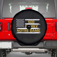 God Family Notre Dame Spare Tire Cover Indiana Fighting Irish Shamrock American Flag