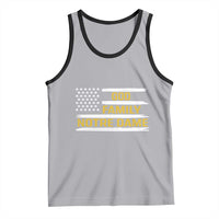God Family Notre Dame Tank Top Indiana Fighting Irish Shamrock American Flag