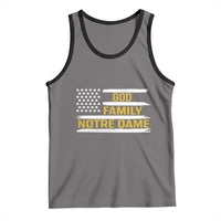 God Family Notre Dame Tank Top Indiana Fighting Irish Shamrock American Flag