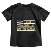 God Family Notre Dame Toddler T Shirt Indiana Fighting Irish Shamrock American Flag