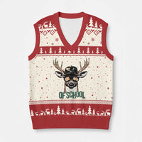 Bucked' 100 Days Of School V-Neck Knit Sweater Vest Deer Student Boy Girls 100th Day - Wonder Print Shop