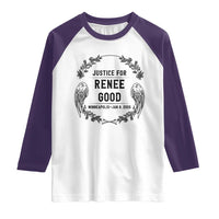Justice for Renee Good Raglan Shirt Minneapolis January 8 2026 Tribute Memorial Wreath - Wonder Print Shop