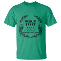 Justice for Renee Good T Shirt Minneapolis January 8 2026 Tribute Memorial Wreath - Wonder Print Shop