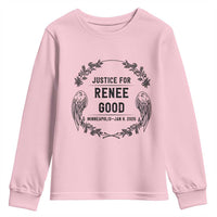 Justice for Renee Good Youth Sweatshirt Minneapolis January 8 2026 Tribute Memorial Wreath - Wonder Print Shop