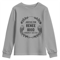 Justice for Renee Good Youth Sweatshirt Minneapolis January 8 2026 Tribute Memorial Wreath - Wonder Print Shop