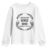 Justice for Renee Good Youth Sweatshirt Minneapolis January 8 2026 Tribute Memorial Wreath - Wonder Print Shop