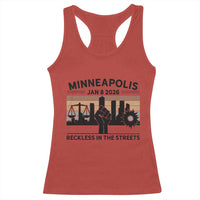 Minneapolis January 8 2026 Justice Movement Racerback Tank Top Reckless in the Streets Protest - Wonder Print Shop