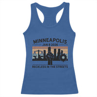Minneapolis January 8 2026 Justice Movement Racerback Tank Top Reckless in the Streets Protest - Wonder Print Shop