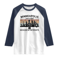 Minneapolis January 8 2026 Justice Movement Raglan Shirt Reckless in the Streets Protest - Wonder Print Shop