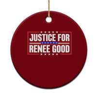 Justice for Renee Good Patriotic Ceramic Ornament Minneapolis Jan 8 2026 Memorial Red White and Blue - Wonder Print Shop