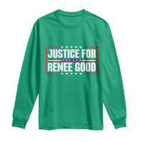 Justice for Renee Good Patriotic Long Sleeve Shirt Minneapolis Jan 8 2026 Memorial Red White and Blue - Wonder Print Shop