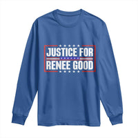 Justice for Renee Good Patriotic Long Sleeve Shirt Minneapolis Jan 8 2026 Memorial Red White and Blue - Wonder Print Shop