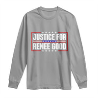 Justice for Renee Good Patriotic Long Sleeve Shirt Minneapolis Jan 8 2026 Memorial Red White and Blue - Wonder Print Shop