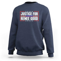 Justice for Renee Good Patriotic Sweatshirt Minneapolis Jan 8 2026 Memorial Red White and Blue - Wonder Print Shop