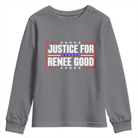 Justice for Renee Good Patriotic Youth Sweatshirt Minneapolis Jan 8 2026 Memorial Red White and Blue - Wonder Print Shop