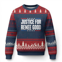 Justice for Renee Good Patriotic Ugly Christmas Sweater Minneapolis Jan 8 2026 Memorial Tribute - Wonder Print Shop