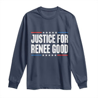 Justice for Renee Good Patriotic Long Sleeve Shirt Minneapolis Jan 8 2026 Memorial Tribute - Wonder Print Shop