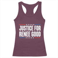 Justice for Renee Good Patriotic Racerback Tank Top Minneapolis Jan 8 2026 Memorial Tribute - Wonder Print Shop