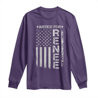 Justice for Renee American Flag Long Sleeve Shirt Minneapolis Jan 8 2026 Memorial Tribute - Wonder Print Shop