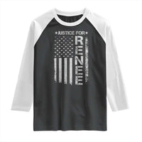 Justice for Renee American Flag Raglan Shirt Minneapolis Jan 8 2026 Memorial Tribute - Wonder Print Shop