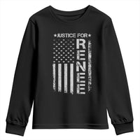 Justice for Renee American Flag Youth Sweatshirt Minneapolis Jan 8 2026 Memorial Tribute - Wonder Print Shop