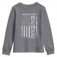 Justice for Renee American Flag Youth Sweatshirt Minneapolis Jan 8 2026 Memorial Tribute - Wonder Print Shop
