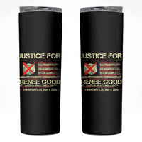Justice for Renee Good Skinny Tumbler Minneapolis Jan 8 2026 American Flag Stop Ice - Wonder Print Shop