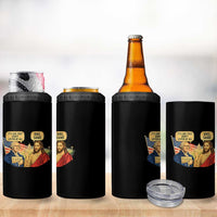 Funny George Washington and Jesus Conversation 4 in 1 Can Cooler Tumbler Patriotic Commentary Historical Icons