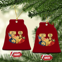 Funny George Washington and Jesus Conversation Ceramic Ornament Patriotic Commentary Historical Icons