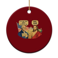 Funny George Washington and Jesus Conversation Ceramic Ornament Patriotic Commentary Historical Icons