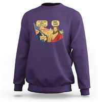 Funny George Washington and Jesus Conversation Sweatshirt Patriotic Commentary Historical Icons