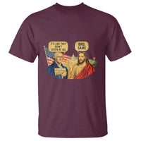 Funny George Washington and Jesus Conversation T Shirt Patriotic Commentary Historical Icons
