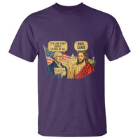 Funny George Washington and Jesus Conversation T Shirt Patriotic Commentary Historical Icons