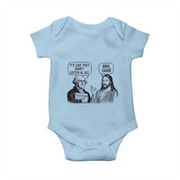 Funny George Washington and Jesus Satire Baby Onesie Political Commentary Founding Fathers and Faith