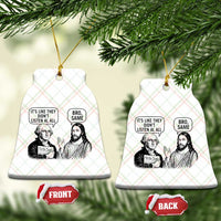 Funny George Washington and Jesus Satire Ceramic Ornament Political Commentary Founding Fathers and Faith