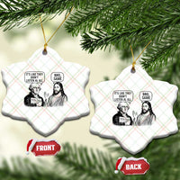 Funny George Washington and Jesus Satire Ceramic Ornament Political Commentary Founding Fathers and Faith