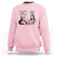 Funny George Washington and Jesus Satire Sweatshirt Political Commentary Founding Fathers and Faith