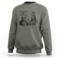 Funny George Washington and Jesus Satire Sweatshirt Political Commentary Founding Fathers and Faith